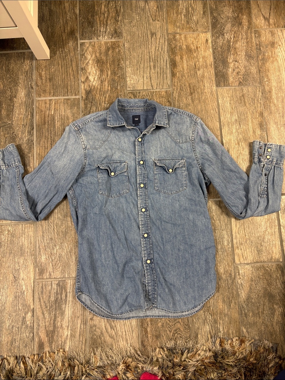 GAP Light Blue Denim Button-Down Shirt
